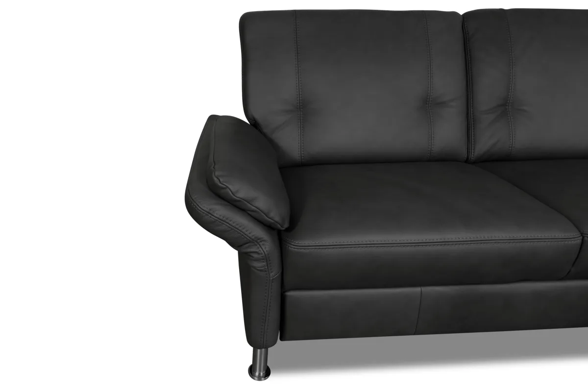 Ecksofa Caracas - 2,5-Sitzer mit Longchair rechts, Leder, Anthrazit – Bild 3
