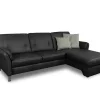 Ecksofa Caracas - 2,5-Sitzer mit Longchair rechts, Leder, Anthrazit – Bild 2