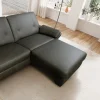 Ecksofa Caracas - 2,5-Sitzer mit Longchair rechts, Leder, Anthrazit – Bild 4