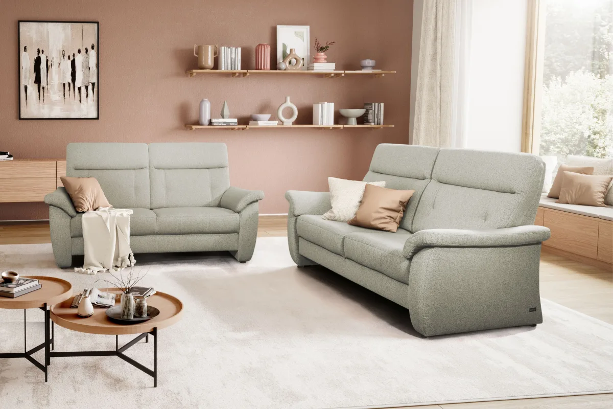 Sofa Caracas - 2,5-Sitzer groß, Stoff, Beige – Bild 6