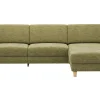 Ecksofa Mendoza - 2,5-Sitzer mit Longchair rechts, Relaxfunktion motorisch, Bettkasten, Stoff, Moos – Bild 2