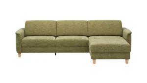 Alternative view of Ecksofa Mendoza - 2,5-Sitzer mit Longchair rechts, Relaxfunktion motorisch, Bettkasten, Stoff, Moos