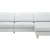 Ecksofa Mendoza - 2,5-Sitzer mit Longchair rechts, Relaxfunktion motorisch, Bettkasten, Leder, Eisblau – Bild 2