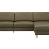 Ecksofa Mendoza - 2,5-Sitzer mit Longchair rechts, Relaxfunktion motorisch, Bettkasten, Leder, Braungrün – Bild 2