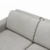Ecksofa Mendoza - 2,5-Sitzer mit Longchair rechts, Relaxfunktion motorisch, Bettkasten, Leder, Steingrau – Bild 3