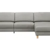 Ecksofa Mendoza - 2,5-Sitzer mit Longchair rechts, Relaxfunktion motorisch, Bettkasten, Leder, Steingrau – Bild 2