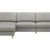 Ecksofa Mendoza – Longchair links mit 2,5-Sitzer, Relaxfunktion motorisch, Bettkasten, Leder, Eisengrau – Bild 2