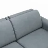 Ecksofa Mendoza – Longchair links mit 2,5-Sitzer, Relaxfunktion motorisch, Bettkasten, Leder, Eisengrau – Bild 4