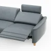 Ecksofa Mendoza – Longchair links mit 2,5-Sitzer, Relaxfunktion motorisch, Bettkasten, Leder, Eisengrau – Bild 3