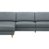 Ecksofa Mendoza – Longchair links mit 2,5-Sitzer, Relaxfunktion motorisch, Bettkasten, Leder, Eisengrau – Bild 2