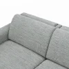 Ecksofa Mendoza - 2,5-Sitzer mit Longchair rechts, Relaxfunktion motorisch, Bettkasten, Stoff, Eisblau – Bild 3