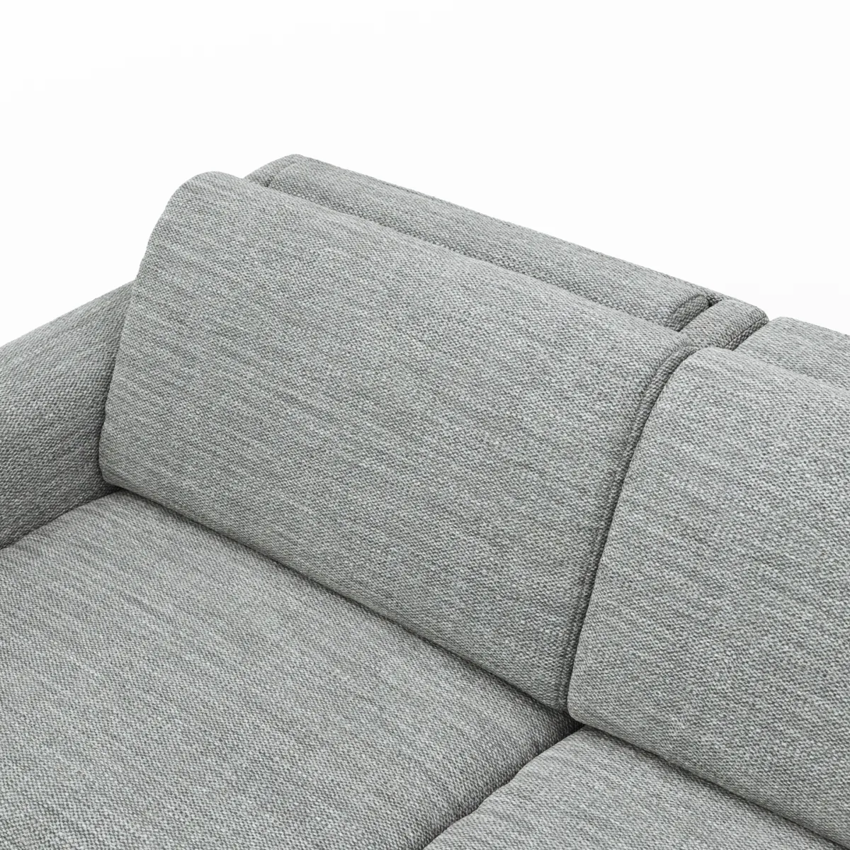 Ecksofa Mendoza - 2,5-Sitzer mit Longchair rechts, Relaxfunktion motorisch, Bettkasten, Stoff, Eisblau – Bild 3