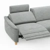 Ecksofa Mendoza - 2,5-Sitzer mit Longchair rechts, Relaxfunktion motorisch, Bettkasten, Stoff, Eisblau – Bild 4