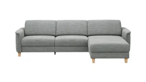 Alternative view of Ecksofa Mendoza - 2,5-Sitzer mit Longchair rechts, Relaxfunktion motorisch, Bettkasten, Stoff, Eisblau