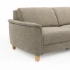 Ecksofa Mendoza - 2,5-Sitzer mit Longchair rechts, Relaxfunktion motorisch, Bettkasten, Stoff, Latte – Bild 3
