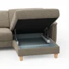 Ecksofa Mendoza - 2,5-Sitzer mit Longchair rechts, Relaxfunktion motorisch, Bettkasten, Stoff, Latte – Bild 4