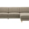 Ecksofa Mendoza - 2,5-Sitzer mit Longchair rechts, Relaxfunktion motorisch, Bettkasten, Stoff, Latte – Bild 2