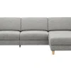 Ecksofa Mendoza - 2,5-Sitzer mit Longchair rechts, Relaxfunktion motorisch, Bettkasten, Stoff, Grau – Bild 2