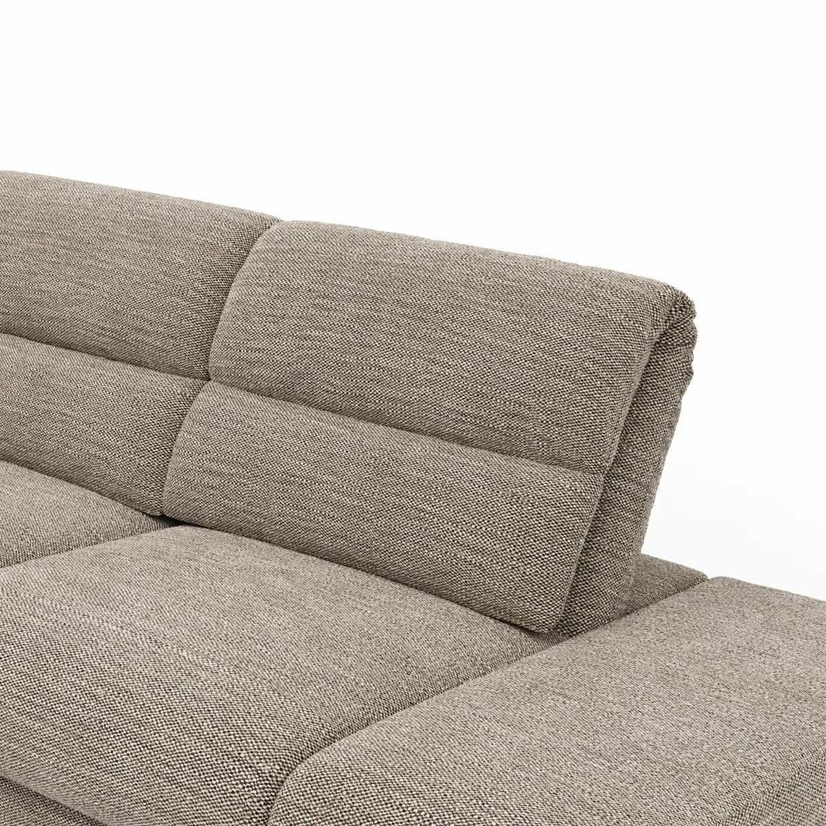 Ecksofa San Fernando - 2-Sitzer mit Ecke rechts, Armlehne verstellbar, Rückenlehne/Sitztiefe verstellbar, Relaxfunktion motorisch, Stoff, Latte – Bild 3