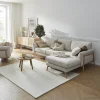 Ecksofa Sutton - 2-Sitzer mit Longchair rechts, Stoff, Beige – Bild 3