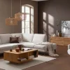 Ecksofa Houston - 2,5-Sitzer, Eckelement und 1-Sitzer mit Abschlussteil rechts, inkl. Sitztiefenverstellung und Armlehne klappbar, Stoff, Natur – Bild 6