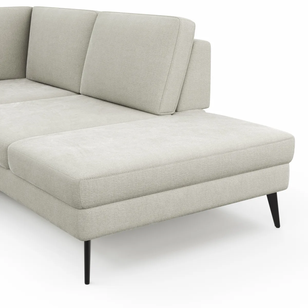 Ecksofa Houston - 2,5-Sitzer, Eckelement und 1-Sitzer mit Abschlussteil rechts, inkl. Sitztiefenverstellung und Armlehne klappbar, Stoff, Natur – Bild 4