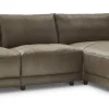 Ecksofa Balok - 2,5-Sitzer mit Longchair groß rechts, Leder, Braungrün – Bild 2