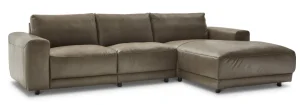 Alternative view of Ecksofa Balok - 2,5-Sitzer mit Longchair groß rechts, Leder, Braungrün