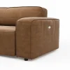 Ecksofa Denver - Longchair links mit 2,5-Sitzer inkl. Sitzvorzug (motorisch), Stoff, Braun – Bild 4