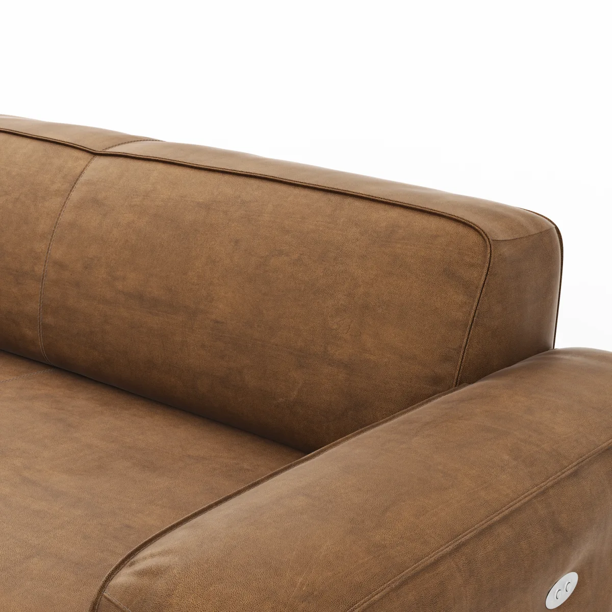 Ecksofa Denver - Longchair links mit 2,5-Sitzer inkl. Sitzvorzug (motorisch), Stoff, Braun – Bild 3