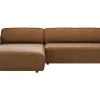 Ecksofa Denver - Longchair links mit 2,5-Sitzer inkl. Sitzvorzug (motorisch), Stoff, Braun – Bild 2