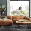Ecksofa Denver - Longchair links mit 2,5-Sitzer inkl. Sitzvorzug (motorisch), Stoff, Braun – Bild 5