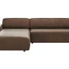 Ecksofa Denver - Longchair links mit 2,5-Sitzer, Leder, Braun – Bild 2