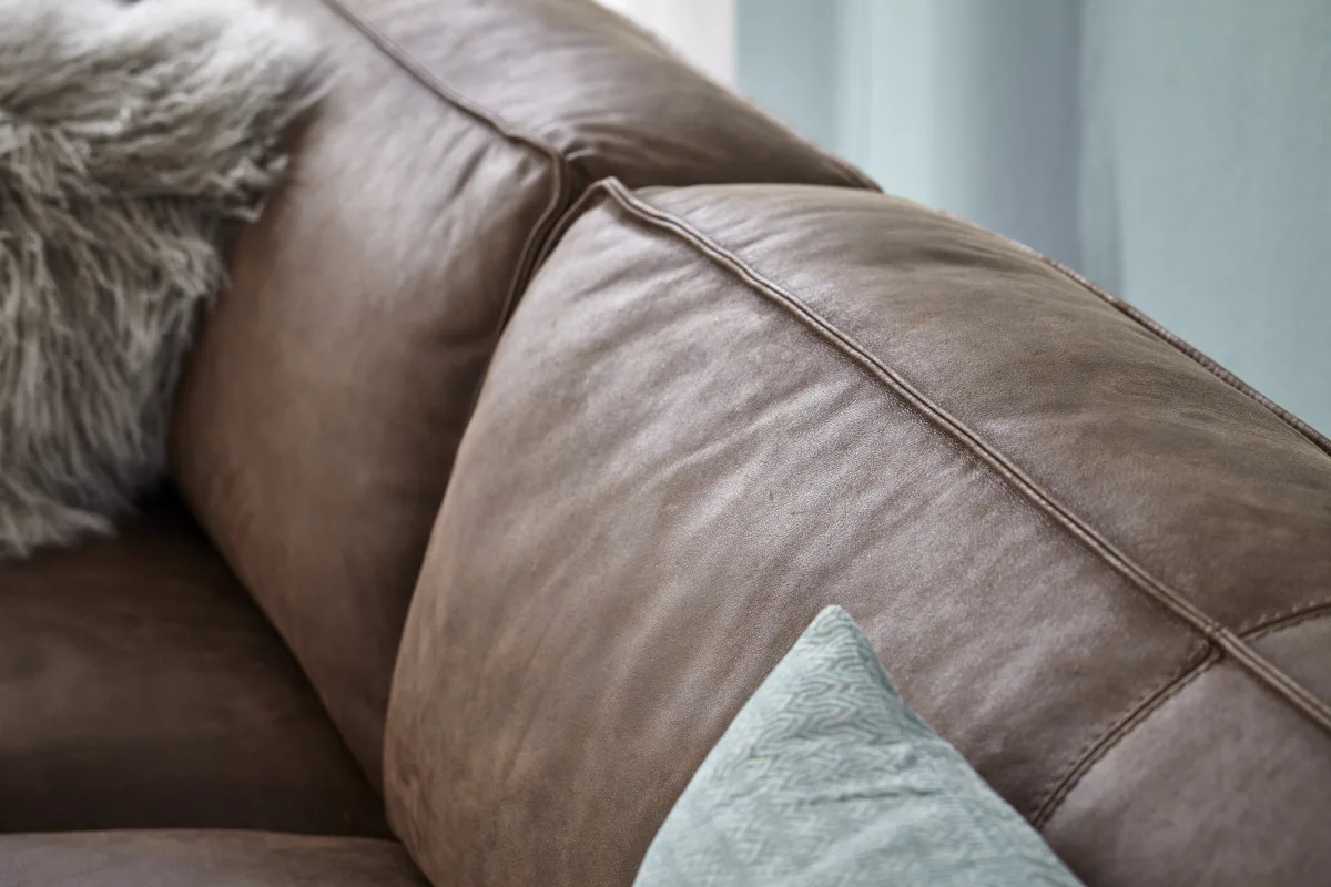 Ecksofa Denver - Longchair links mit 2,5-Sitzer, Leder, Braun – Bild 4