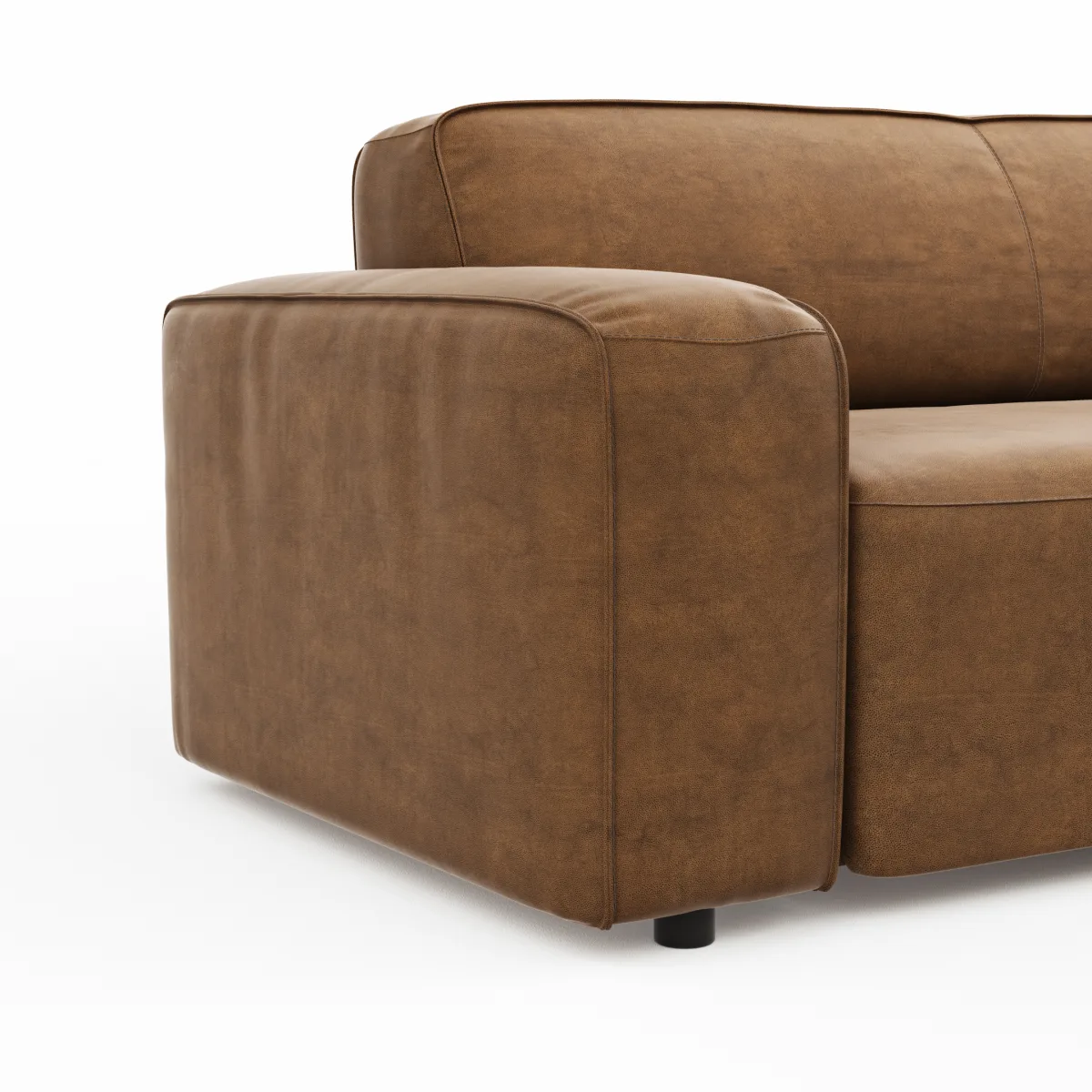 Ecksofa Denver - 2,5-Sitzer mit Longchair rechts, Stoff, Braun – Bild 4