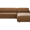 Ecksofa Denver - 2,5-Sitzer mit Longchair rechts, Stoff, Braun – Bild 2