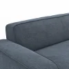 Ecksofa Denver - 2,5-Sitzer mit Longchair rechts, Stoff, Blau – Bild 4