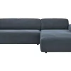 Ecksofa Denver - 2,5-Sitzer mit Longchair rechts, Stoff, Blau – Bild 2