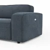 Ecksofa Denver - Longchair links mit 2,5-Sitzer, inkl. Sitzvorzug (motorisch), Stoff, Blau – Bild 3