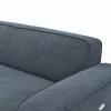 Ecksofa Denver - Longchair links mit 2,5-Sitzer, inkl. Sitzvorzug (motorisch), Stoff, Blau – Bild 4