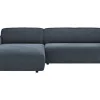 Ecksofa Denver - Longchair links mit 2,5-Sitzer, inkl. Sitzvorzug (motorisch), Stoff, Blau – Bild 2