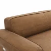 Ecksofa Denver - 2,5-Sitzer mit Longchair rechts, inkl. Sitzvorzug (motorisch), Stoff, Braun – Bild 3