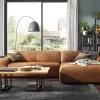 Ecksofa Denver - 2,5-Sitzer mit Longchair rechts, inkl. Sitzvorzug (motorisch), Stoff, Braun – Bild 5