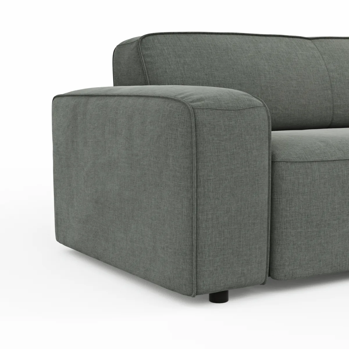 Ecksofa Denver - 2-Sitzer mit Longchair rechts, Stoff, Grau – Bild 4