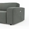 Ecksofa Denver - Longchair links mit 2-Sitzer, inkl. Sitzvorzug (motorisch), Stoff, Grau – Bild 4