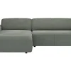 Ecksofa Denver - Longchair links mit 2-Sitzer, inkl. Sitzvorzug (motorisch), Stoff, Grau – Bild 2