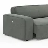 Ecksofa Denver - 2-Sitzer mit Longchair rechts, inkl. Sitzvorzug (motorisch), Stoff, Grau – Bild 4