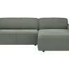 Ecksofa Denver - 2-Sitzer mit Longchair rechts, inkl. Sitzvorzug (motorisch), Stoff, Grau – Bild 2