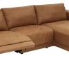 Ecksofa Balok - 2,5-Sitzer, Longchair groß rechts, Relaxfunktion (motorisch), Leder, Cognac – Bild 2