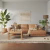 Ecksofa Balok - 2,5-Sitzer mit Longchair groß rechts, Leder, Cognac – Bild 5